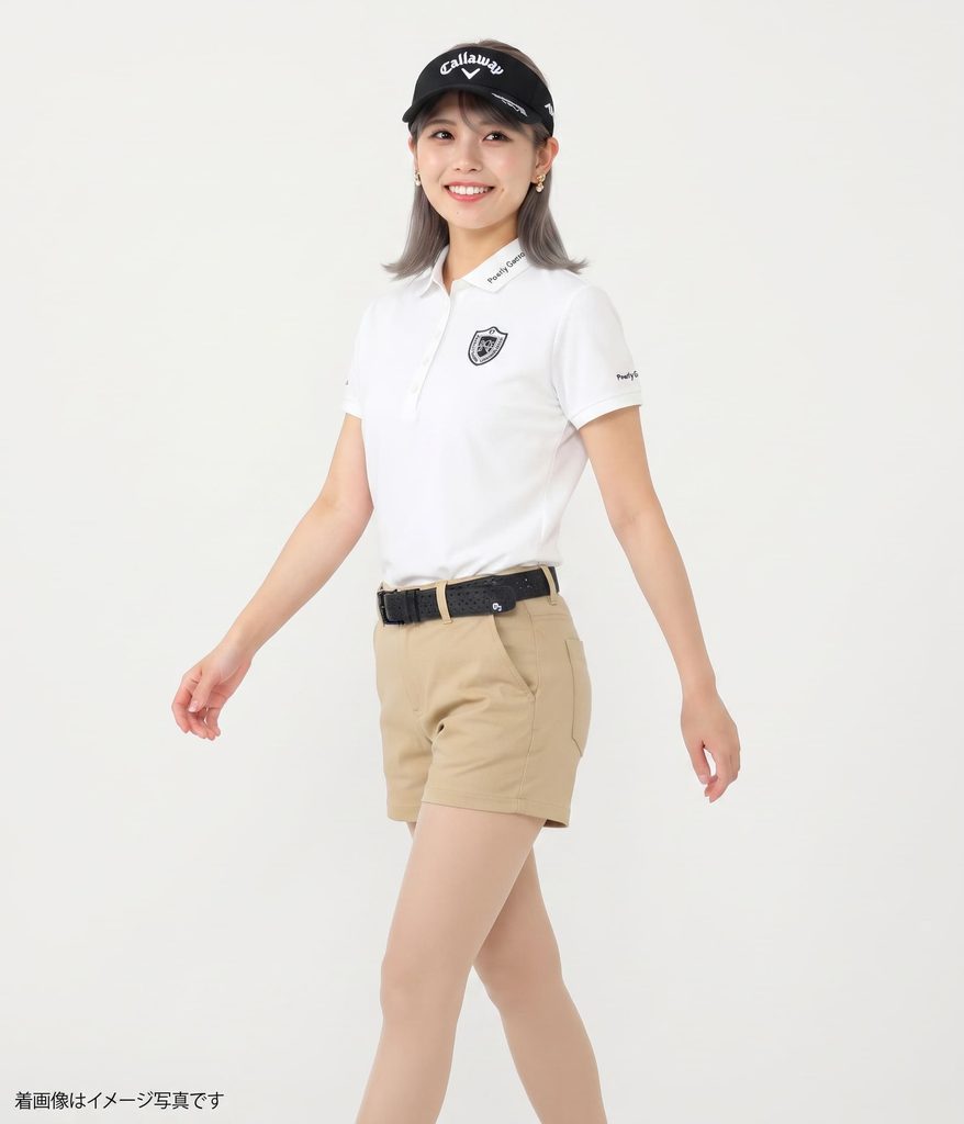 吉田鈴着用ゴルフウェアの着用イメージ